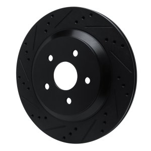 Ford Freestar Brake Rotor (1) - Rear Left - R1 Concepts - Drilled & Slotted - Black - `04-`07